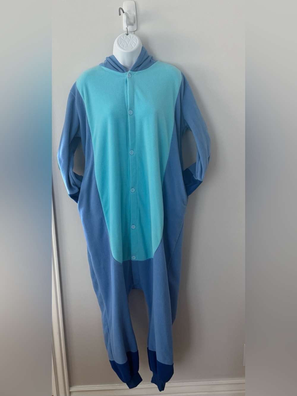 Lilo and Stitch Onesie Sleeper for Adults size M missing Tail Button up Fleece